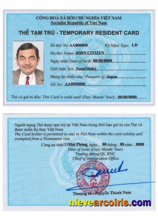 Vietnam residence card